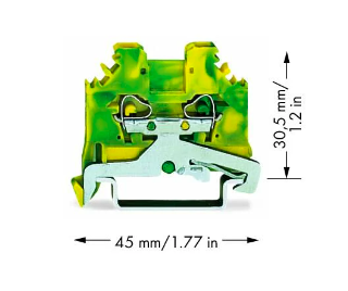 WAGO 280-107 2-Conductor Ground Terminal Block