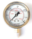 Water Column pressure Gauge 0 TO 100 mbar, 4" Dia, 3/8" input