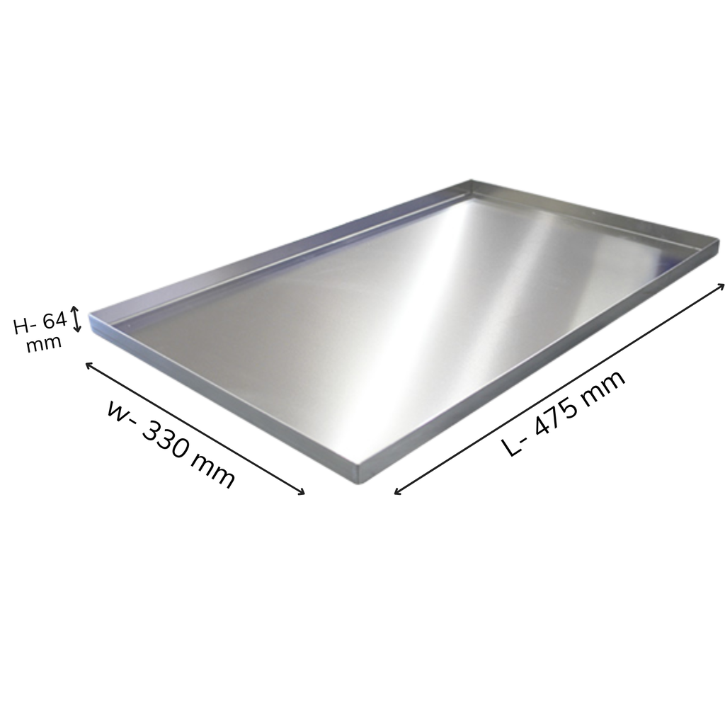 CS aerotherm Bun Cake Trays 475 mm  x 330 mm x 64 mm, 0.8 mm Thickness Alu Steel