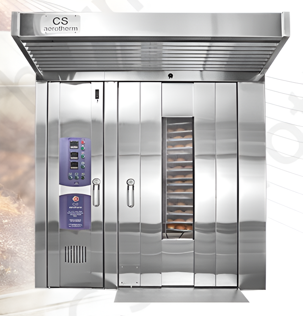 B-700 (G3ANG) Analog Gas Rotary Rack Oven Single trolley Gas Oven Model B-700 - Dimension- 54"(w) x 40"(D) x 87"(H), Tray Size : 18"x18",Connected Load:1.5KW