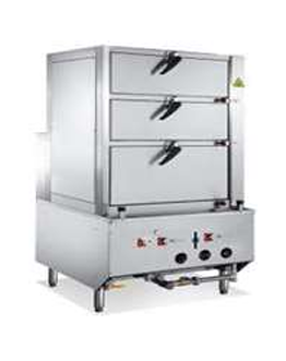 Indulge IGSC-03 ECONOMIC GAS STEAM CABINET  - THREE DECKS WITH BELOWER