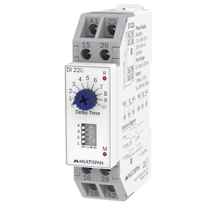 MULTISPAN DI-22U+-00 ON/OFF Delay Timer Relay