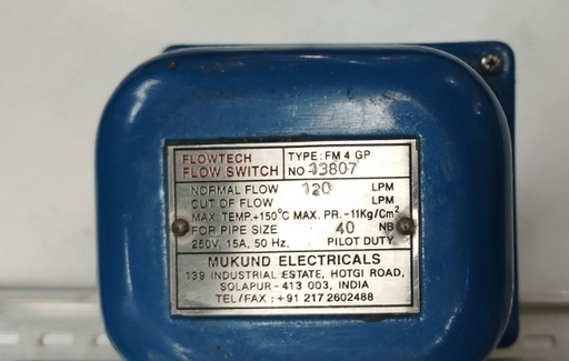 [120 LPM - 40 NB] Flowtech Flow Switch – Model FM 4 GP ( 120 LPM - 40 NB )