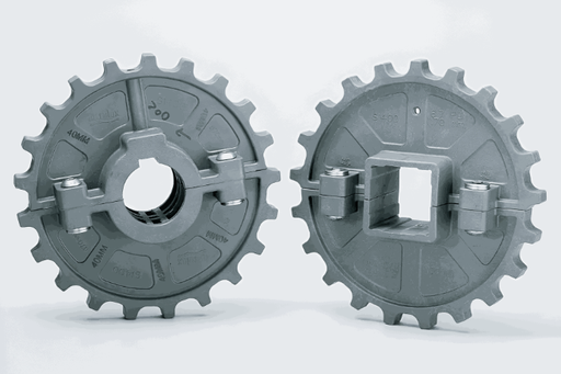 [S6E2XXCRJ5NN] SERIES 1400/4000 145 MM (18T) GREY GLASS FILLED NYLON SPLIT SPROCKET WITH 35 MM ROUND BORE AND SET SCREW